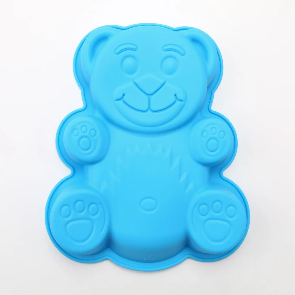 

Tray baking DlY cartoon bear shape 3D silicone cake mold baking tool baking tray making mold cookie cutter