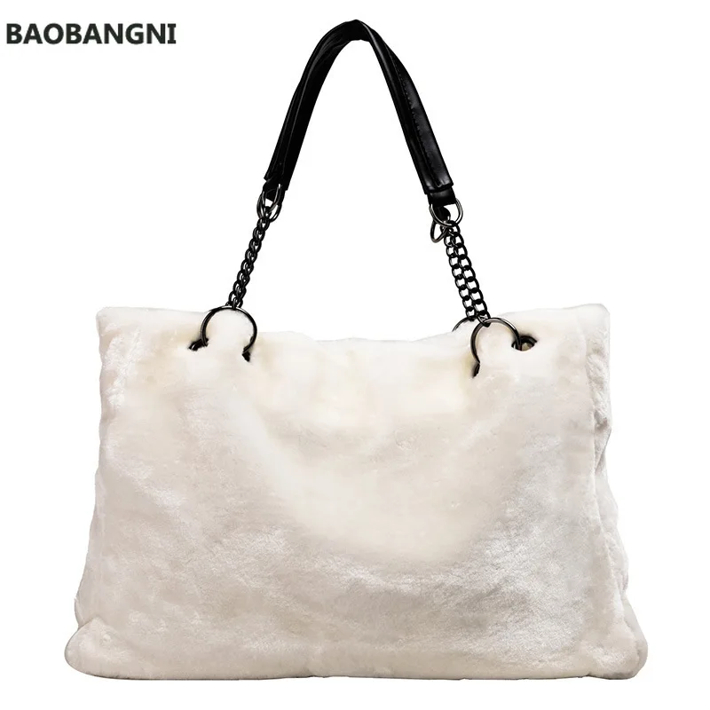

Autumn and Winter Plush WOMEN'S Bag Handbag Fashion Furry Large Bag Shoulder Bag