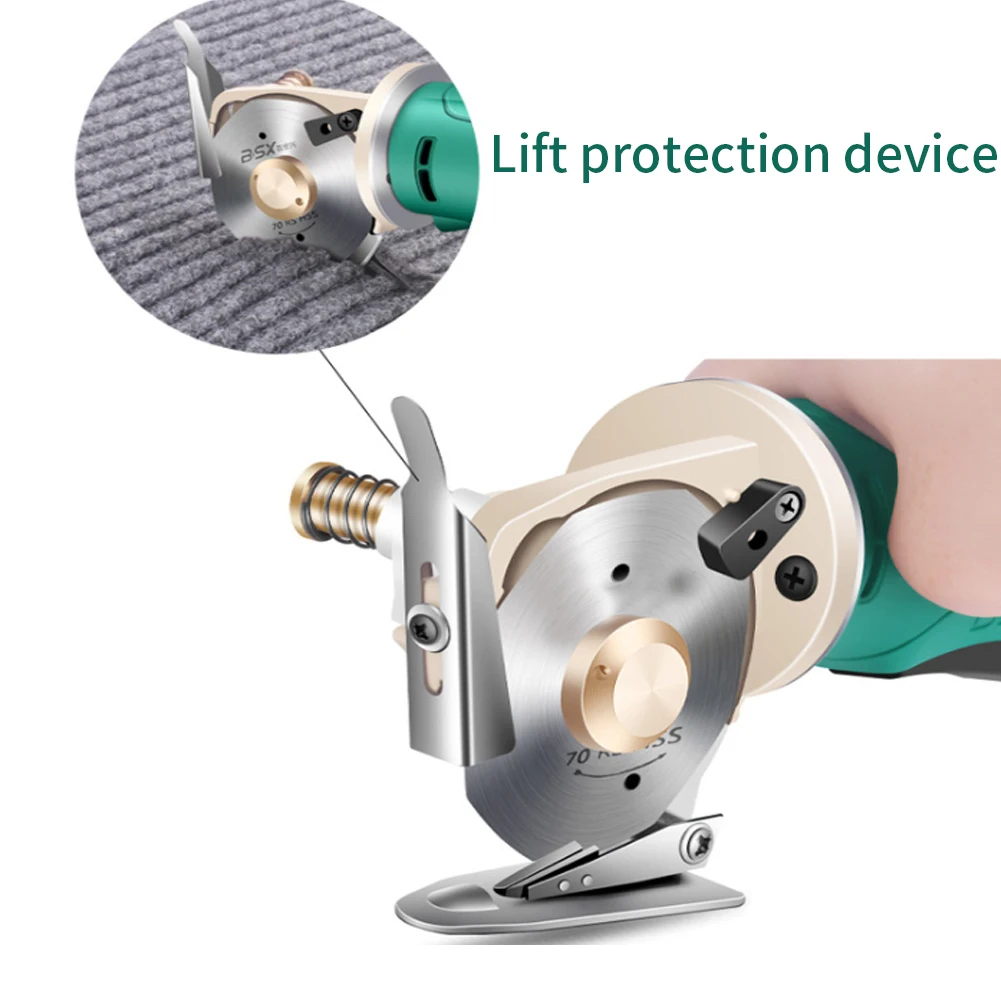 

Electric Scissors Cordless Fabric Green Round Machine Handheld Automatic Sharpening Function For Cloth Textile Leather