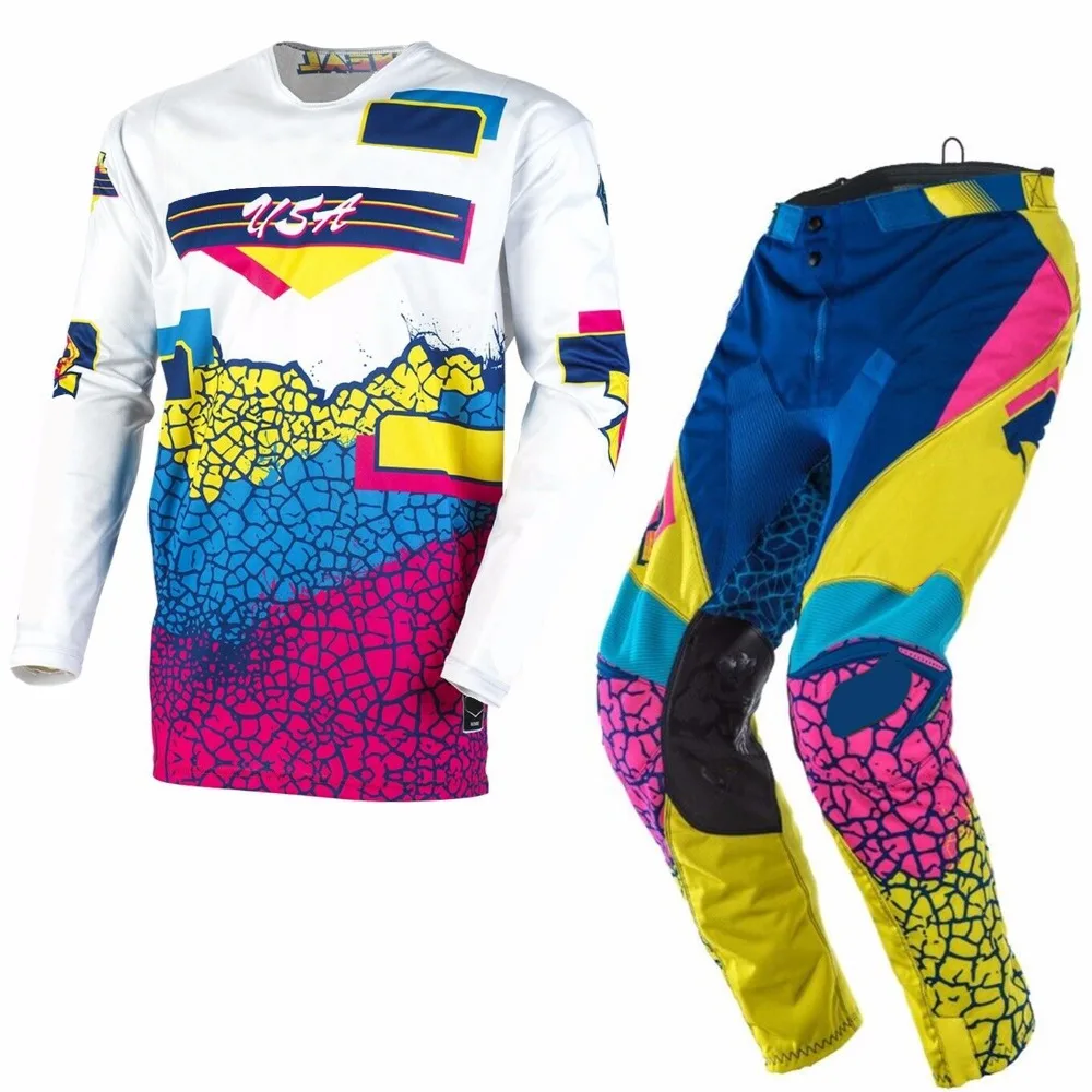 MX гонки костюм элемент Shred одежда мотокросса Джерси и брюки ATV MTB DH внедорожный Байк комбинированная шестеренка набор байкеров