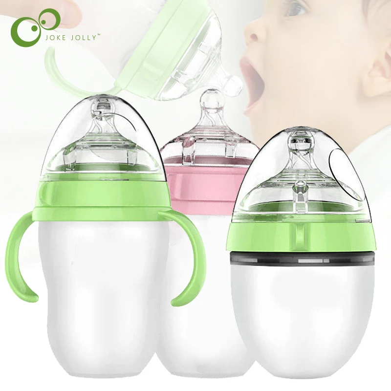Бутылочка для грудного молока с широким горлышком Мягкая силиконовая бутылочка