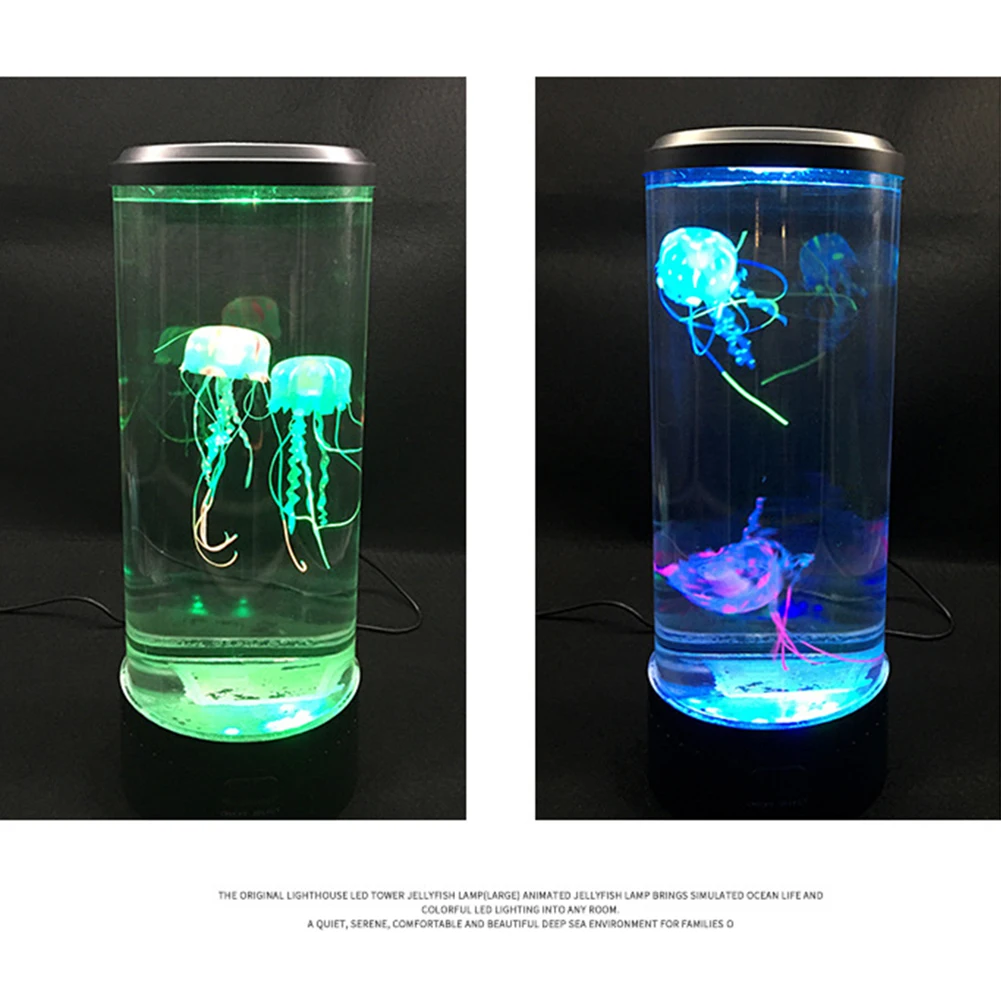 

LED Fantasy Jellyfish Water Tank LED Lamp USB/Battery Powered Jellyfish Lamp Relaxing Mood Night Light for Home Bedroom Decor