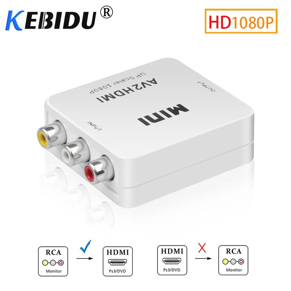 RCA AV HDMI совместимый CVBS к адаптер HD 720P 1080P мини AV2HDMI Видео Аудио конвертер|hdmi cvbs|cvbs to