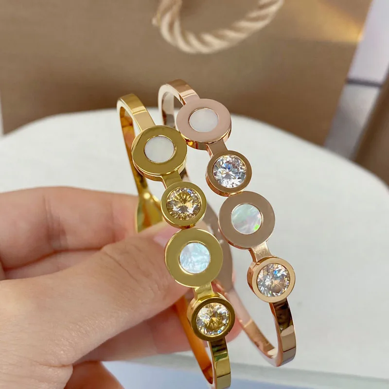 

Original 1:1 Sterling Silver Bracelet High Quality Mother Of Pearl Zircon Bracelet For Ladies Wedding Anniversary Luxury Jewelry