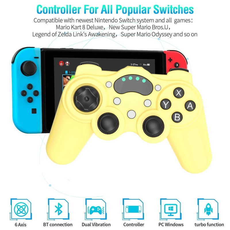 Mini for NS Gamepad Six-Axis Dual Motor Vibration Snshot Bluetooth Game Pro Controller Switch PC | Электроника