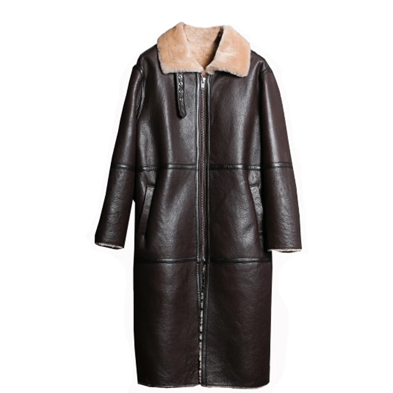 Пальто из натурального меха женская зимняя куртка овчины длинные пальто