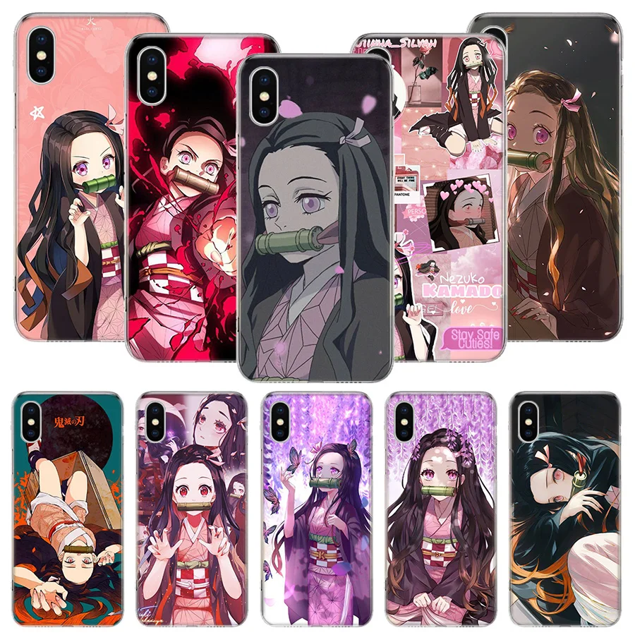 

Demon Slayer Kamado Nezuko Phone Case For iPhone 11 12 13 14 Pro XS XR X Max 7 8 6 6S Plus Mini + 5 SE Pattern Customized Coque