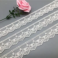 4cm5yards embroidery flower cotton mesh lace trims for clothes water soluable lace trimmings and ribbons diy craft accessories