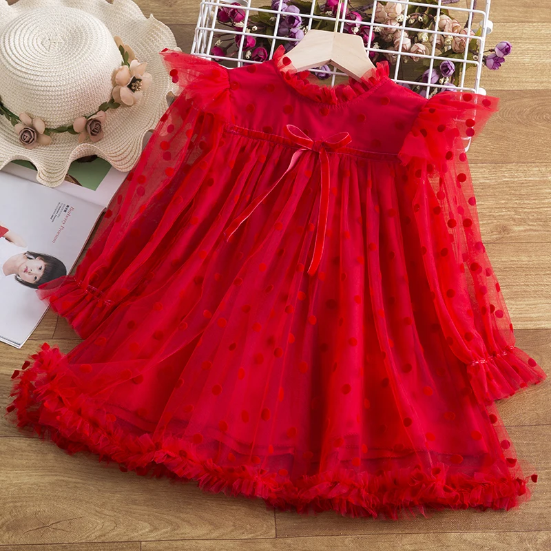 

Flower Girl Dresses Autumn/Winter LongSleeve Christmas Xmax Princess Costume For Girls Children Wedding Kids Dresses For Girls