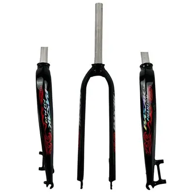 glossy black red Жесткая вилка PASAK для велосипеда 2" 27,5" 2" из алюминиевого сплава, для горного велосипеда, для шоссейного велосипеда, вилочный погрузчик, жесткая модель P32, дисковый тормоз, универсальный - Цвет: glossy black red