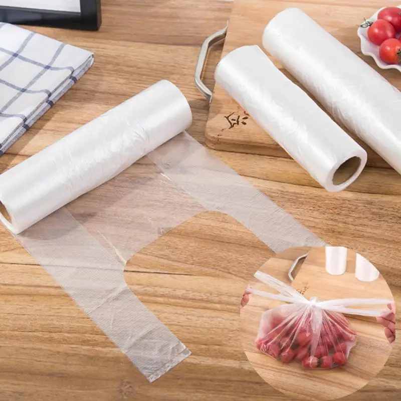 1 рулон прозрачной Еда сумка для хранения на кухне мусорный мешок белые сумки