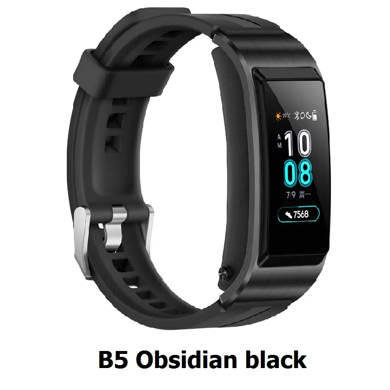 B5 Obsidian black Huawei TalkBand B5 Talk Band B5 Bluetooth умный Браслет фитнес носимые спортивные совместимые смарт-мобильные телефоны устройства браслеты - Цвет: B5 Obsidian black