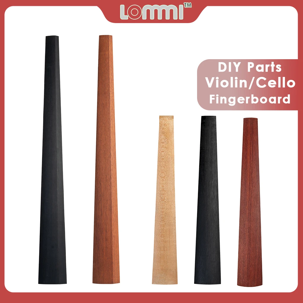 LOMMI 4/4 Violin/Cello Fingerboard Maple/Rosewood/Ebony Unfinished Fiddle Fretboard DIY Parts Replacement one new solid wood 4 4 high quality unfinished electric violin white violin 002 ebony fingerboard