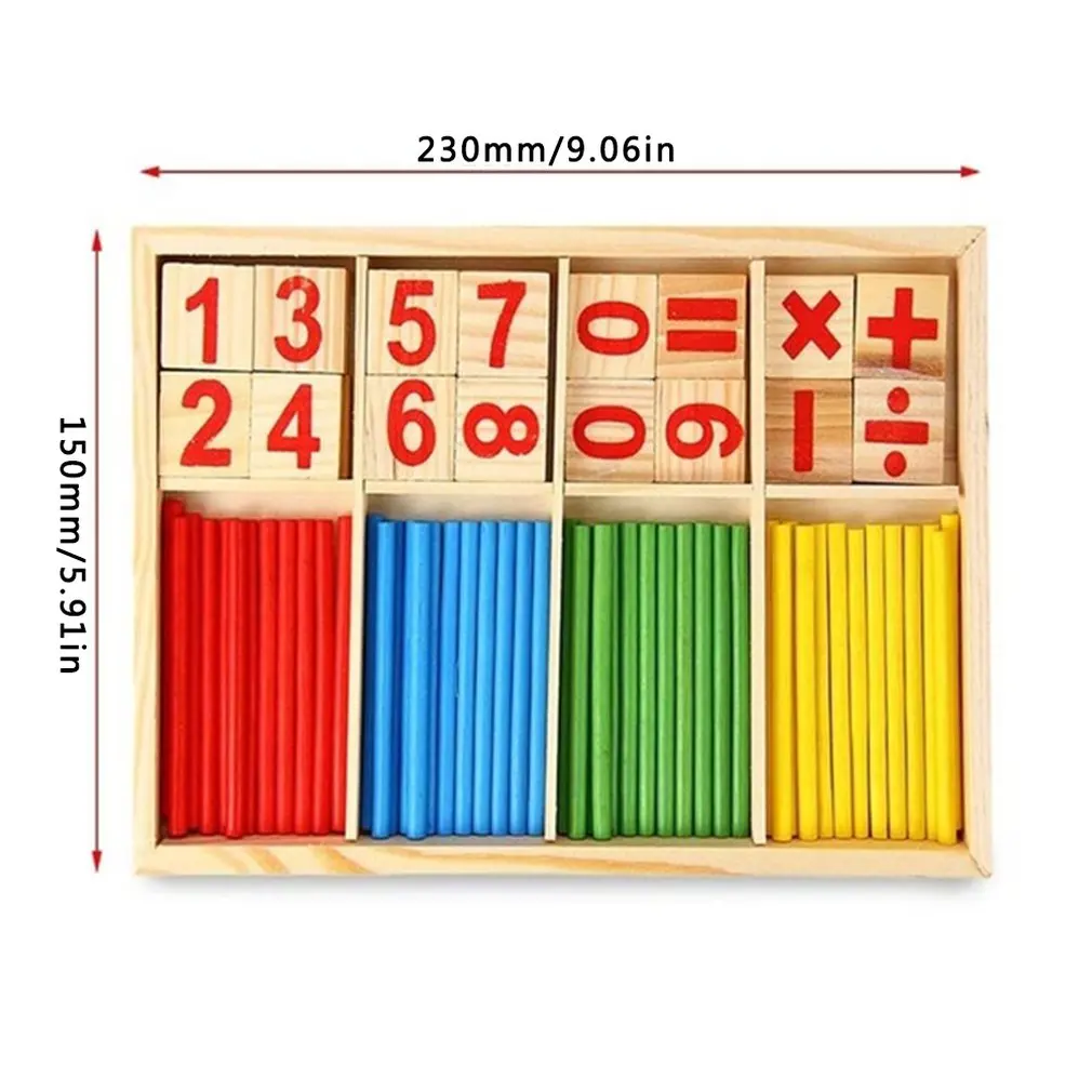 

1set Montessori Wooden Number Math Game Sticks Mathematics Early Learning Counting Educational Toys Children Kids Gifts