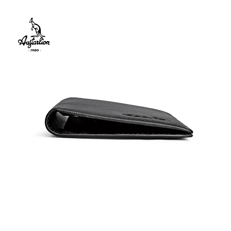 На молнии большой емкости из натуральной кожи деловой кошелек классический