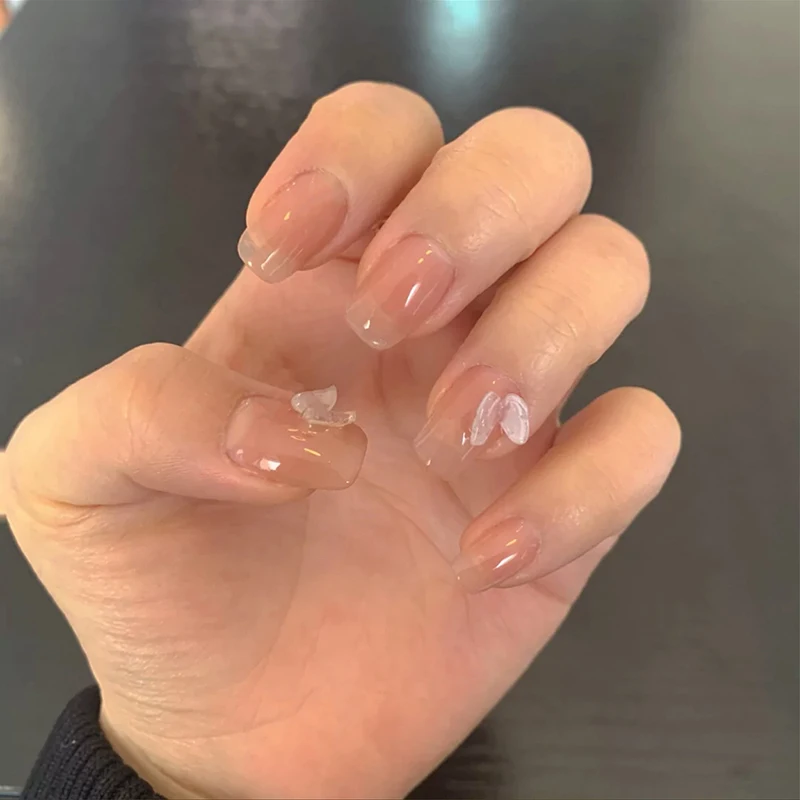 

24 шт лук накладных ногтей Клей Тип съемный короткий параграф модного маникюра Накладные экономии времени ногти патч CIN6 899