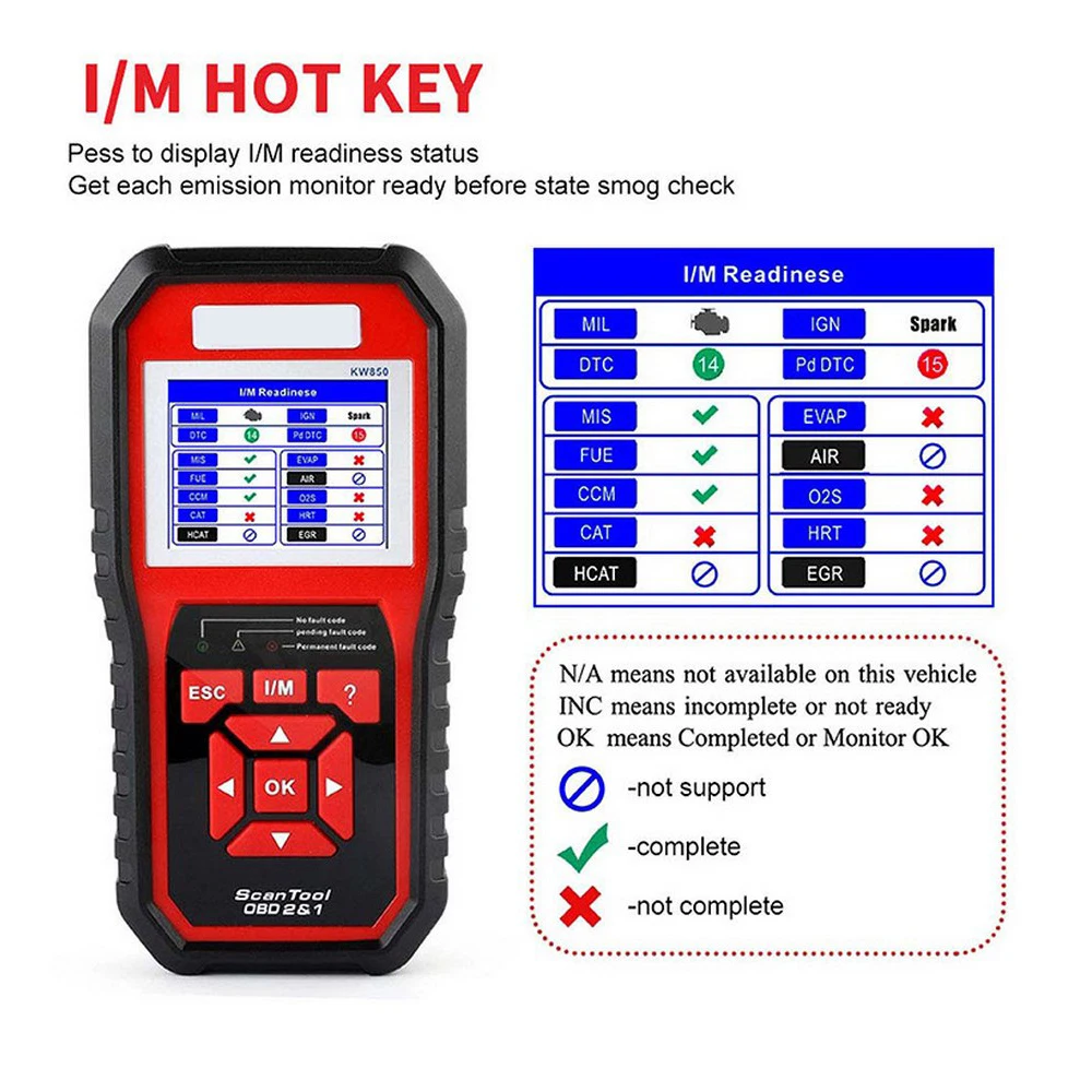 ЖК дисплей Автомобильный сканер считыватель кодов двигателя DTC сканирование