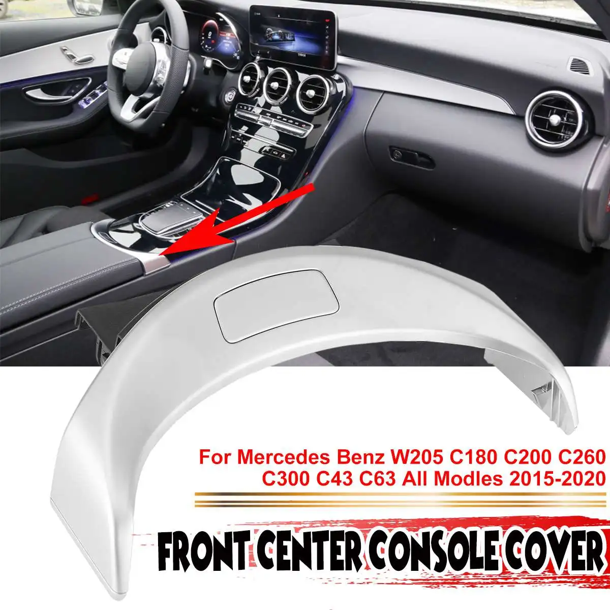 

New Car Interior Front Center Console Roller Blind Cover Trim For Mercedes For Benz W205 C180 C260 C43 C63 W253 GLC200 2015-2020