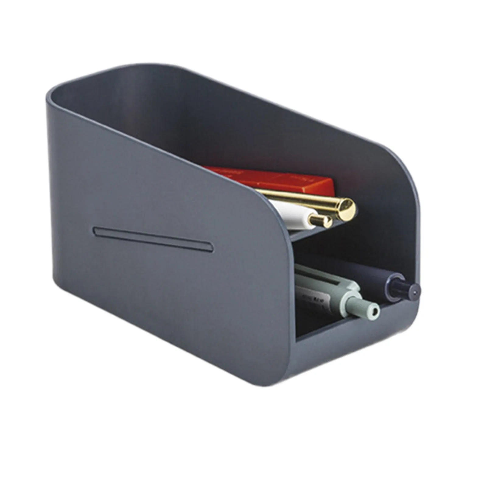 

New Arrival Creative Double Layer Magnetic Pen Holder Desk Organizer Storage Box School Office Accessories Stationery