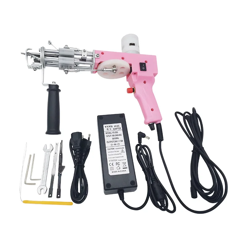 Pistola de Tufting Rosa 2 en 1, pila de corte y bucle, alfombra el&eacute;ctrica, pistolas, alfombra, m&aacute;quina de tejer para bricolaje, tejer-5