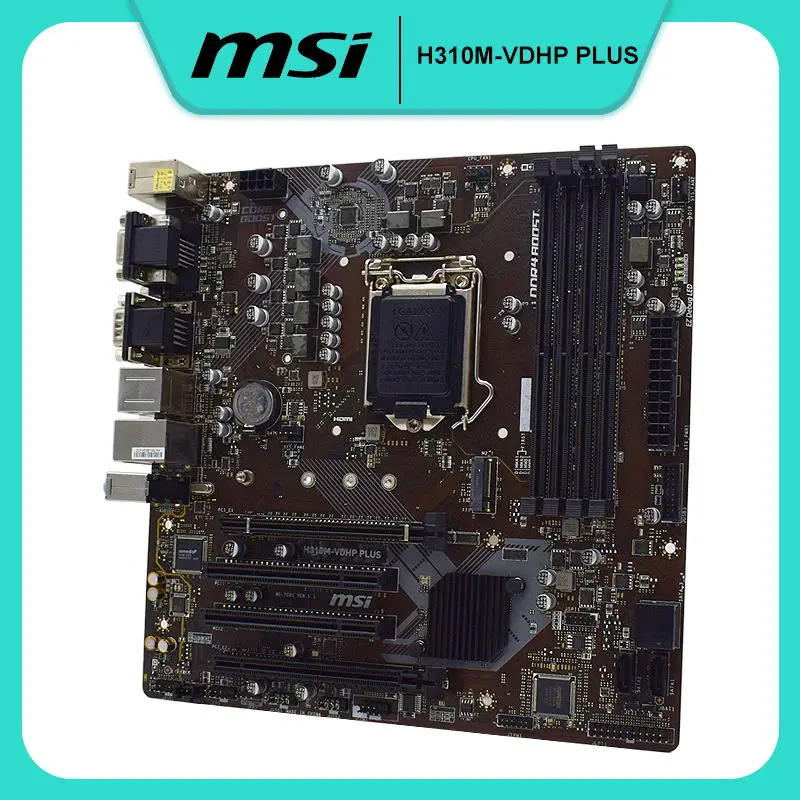 

MSI H310M-VDHP PLUS Motherboard 1151 Motherboard DDR4 Support Core i9 i7 i5 i3 Cpus Intel H310 32GB RAM SATA3 USB3.1 Micro ATX