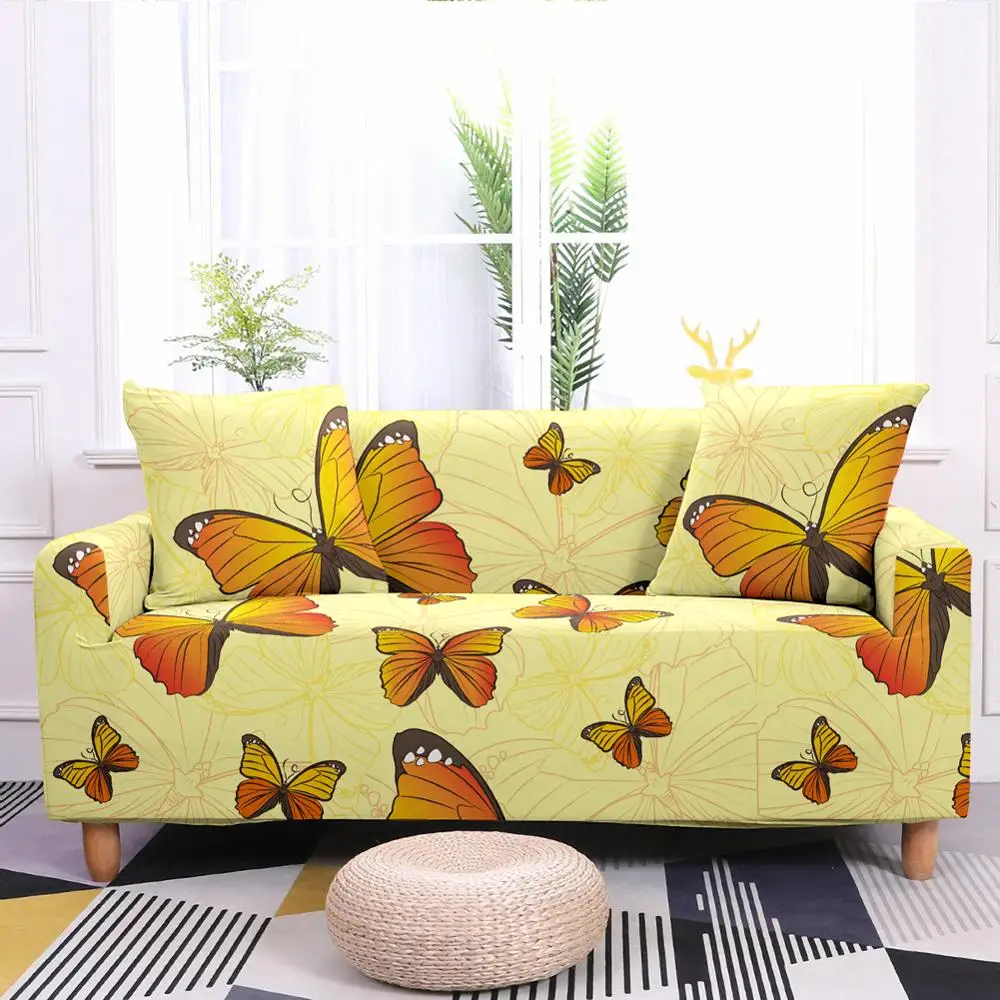 Чехол для дивана с бабочками эластичные Чехлы Угловое полотенце чехол чехлы
