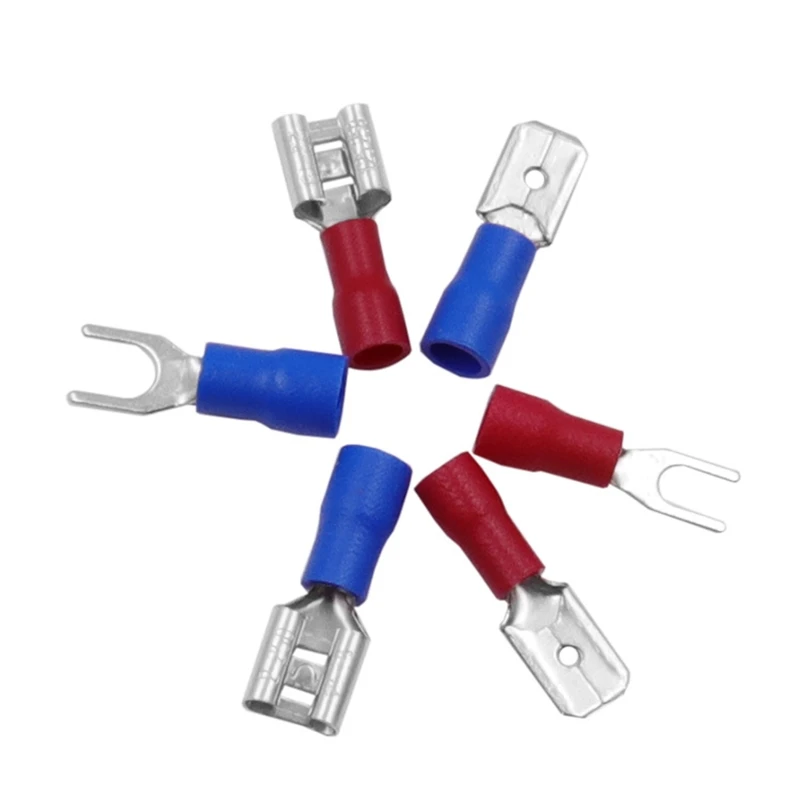 

300Pcs Insulated Wire Electrical Connectors Butt Ring Spade Quick Disconnect