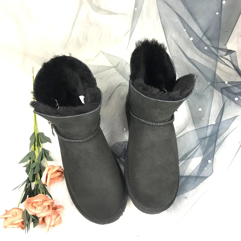 Женские сапоги из натуральной овечьей кожи зимние до середины икры с двумя