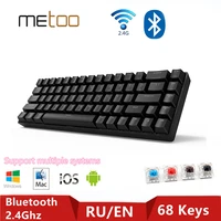 metoo gaming mechanical keyboard wireless bluetooth2 4ghz keyboard blueredbrown switch for mac windows android
