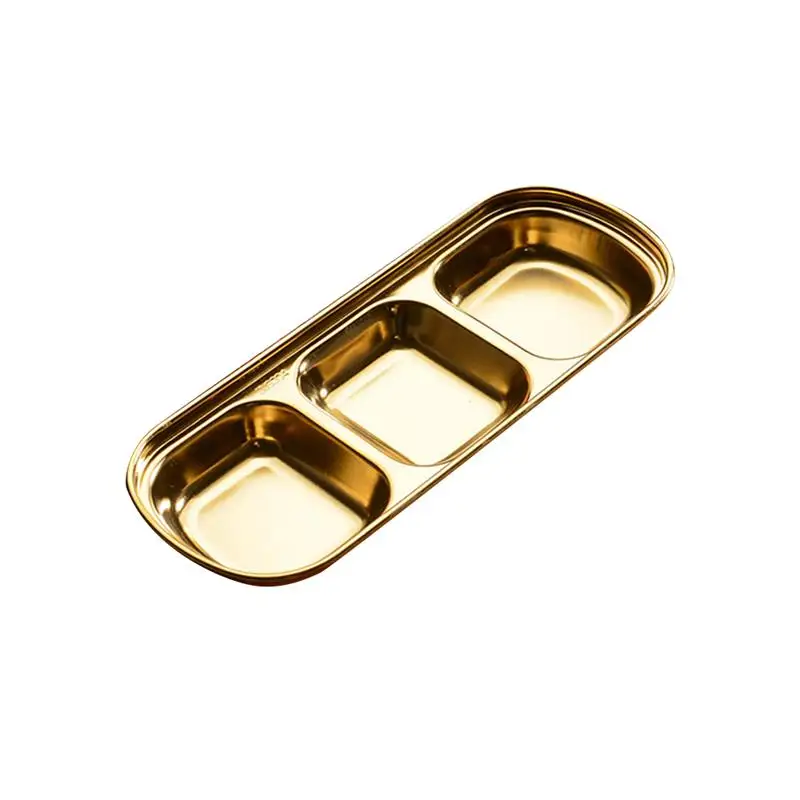 

Sauce Dish 304 Stainless Steel Barbecue Hot Pot Kitchen Cold Sauce Condiment Tray Soy Sauce Vinegar Tray Tableware Gravy Boats
