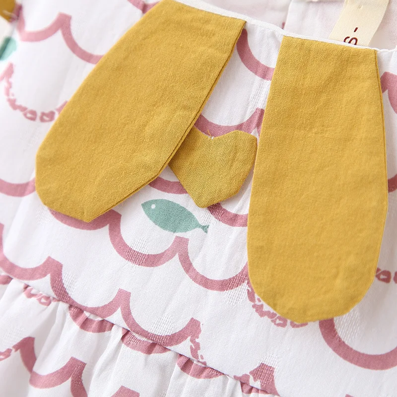 Платье принцессы с волнистыми полосками для девочек лето 2020 милая детская одежда