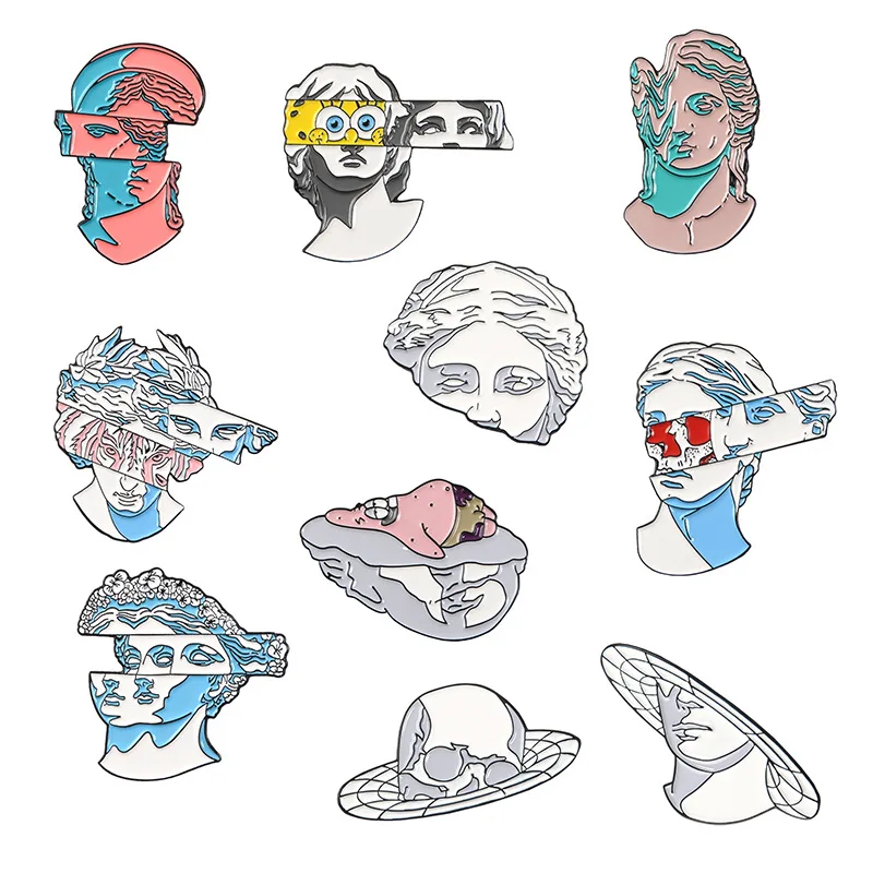 

Creative Divided Sculpture Art Brooch High-quality Drop Glaze Enamel Pins Clothes Bag Lapel Pin Badge Unisex Jewelry Friend Gift