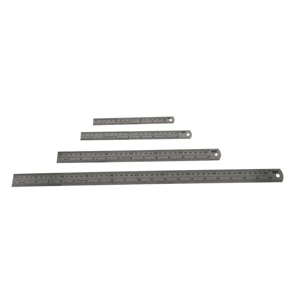 

Double Side Stainless Steel Straight Ruler Metric Rule Precision Measuring Tool 15cm/20cm/30cm/50cm Centimeter Inches Scale