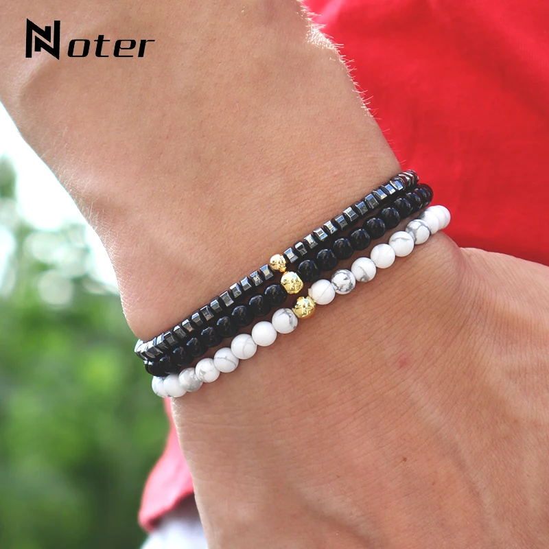 3 шт. мужские браслеты из гематита 4 мм | Украшения и аксессуары