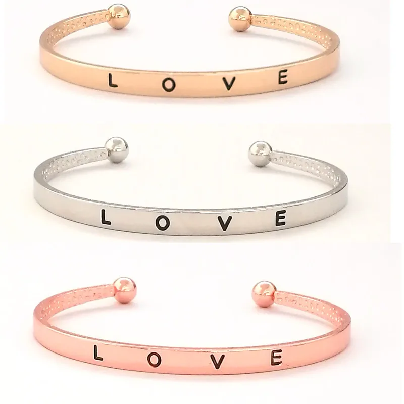 

Love open bracelet new jewelry bracelet simple wild bracelet men and women couples wedding gifts