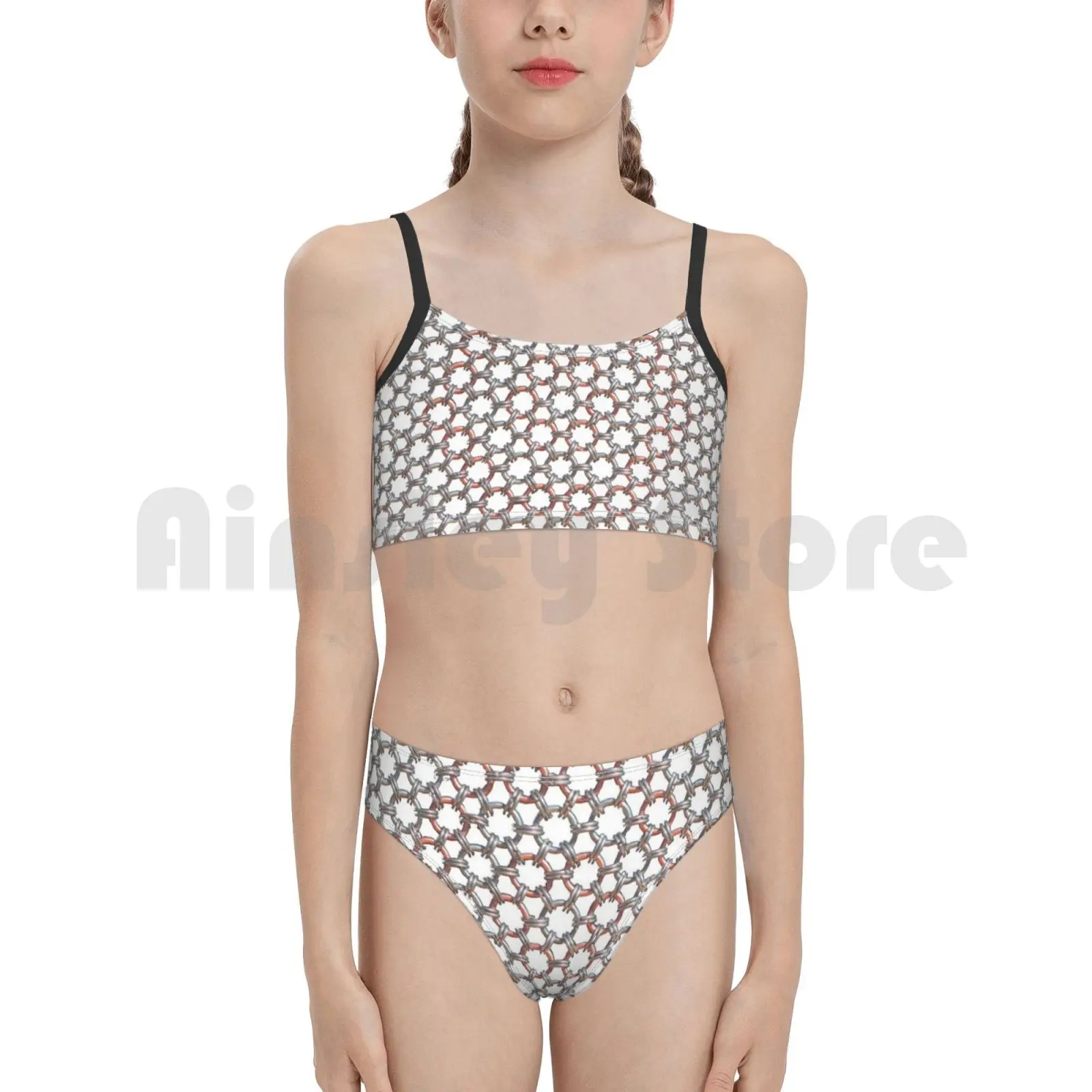 12 В 2 серебристый купальник с медными акцентами и узором бикини подкладкой