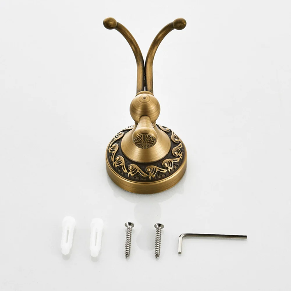 

European Style Brass Hook Vintage Coat and Hat Hangers Wall Hooks for Bathroom Bedroom Kitchen