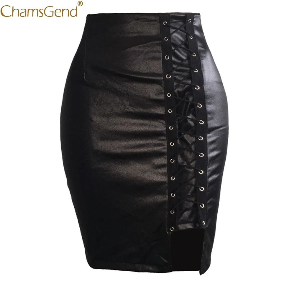 Женская юбка с высокой талией черная плиссированная размера плюс бандажная