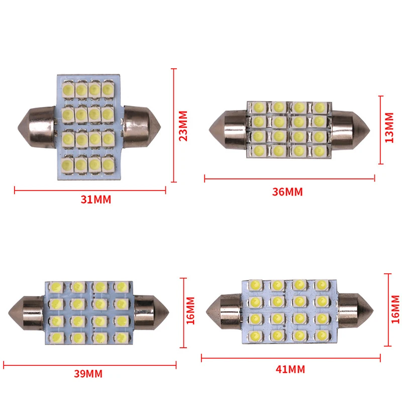 1 светодиодный светодиод C5W 31 мм 36 39 41 3528 16SMD гирлянда купольсветильник свет C10W