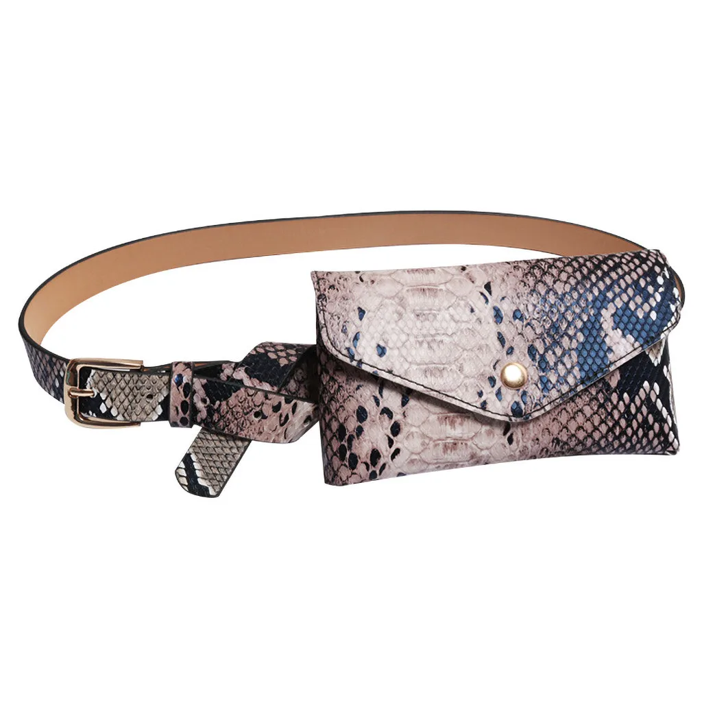 Женская поясная сумка из змеиной кожи Кожаная сумка-мессенджер на плечо 2019 |