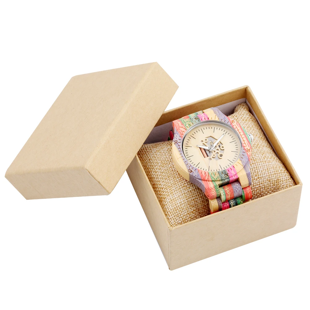 

Charming Quartz Colorful Bamboo Wood Watch Men relogio masculino Colorful Band Wooden Wristwatch Female Reloj de Madera