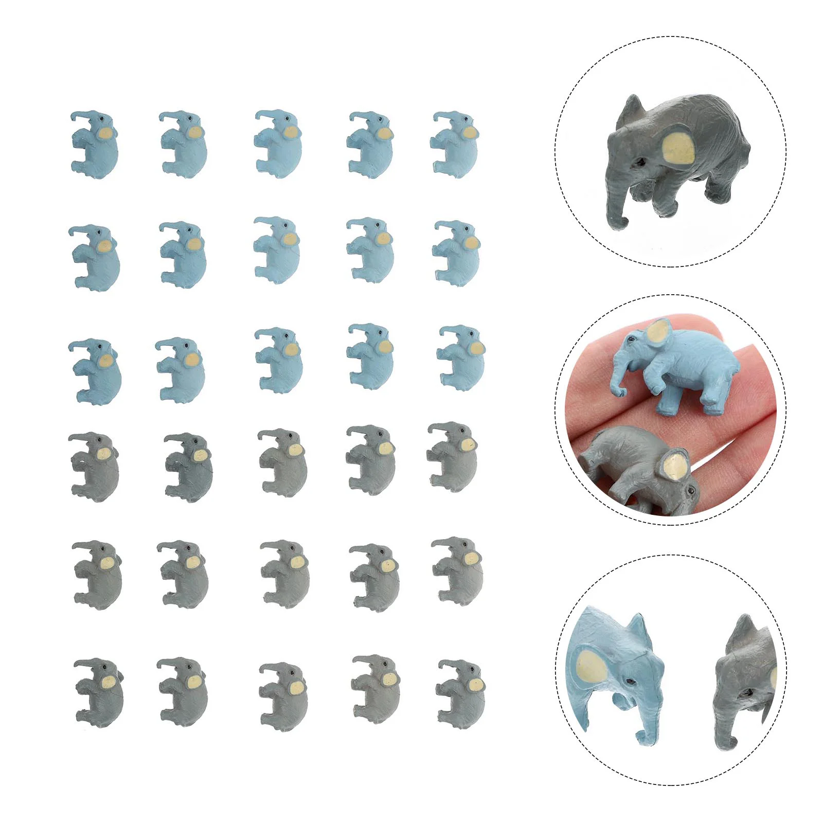 

30Pcs Simulation Elephant Models Mini Elephant Adornment Desktop Decoration