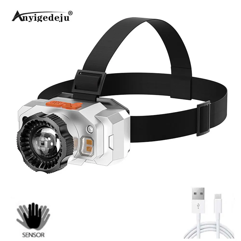 

Super Bright Headlight Rechargeable Strong Light Long Range in the Field Induction Outdoor Searchlight Small Portable Headlamp