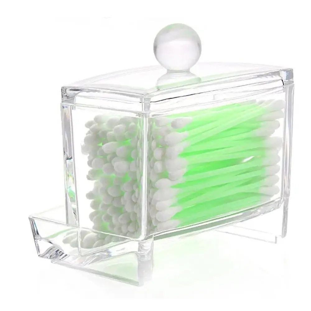 Transparent transparent Acrylic Organizer Holder Cotton swab box Makeup Organizer Drawersdesktop Organizer Jewelry Case for Cosmetics - Цвет: Transparent