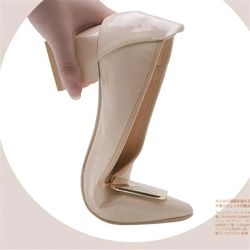 

Dropshipping Fashion pointed women's shoes shallow mouth with high heels square buckle solid color womens shoes zapatos de mujer