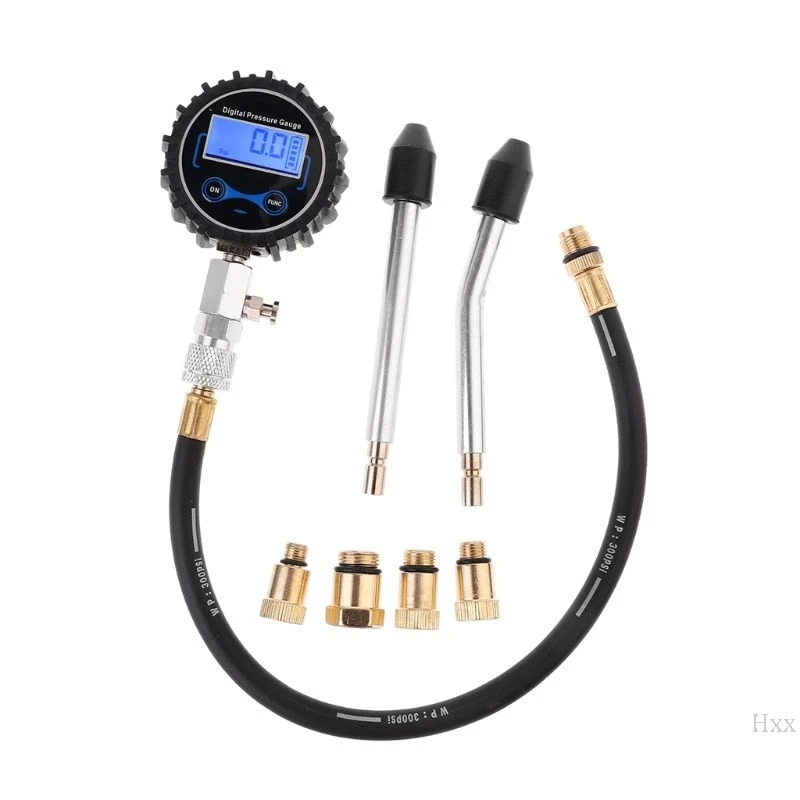 New Digital Gas Engine Cylinder Compression Tester Tool Kit Car Motorcycle Pressure Gauge with Adapter | Инструменты