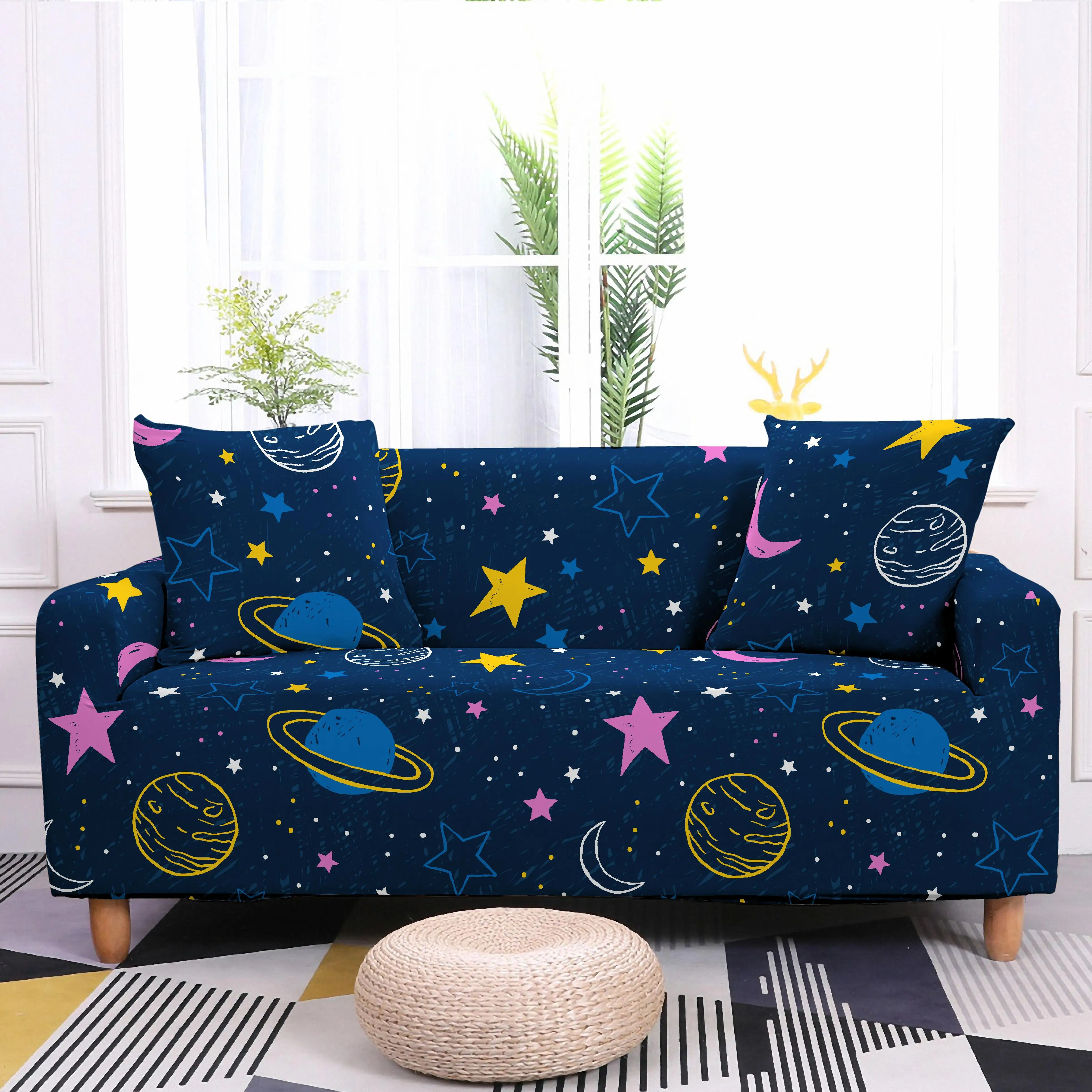 

Starry Stretch Sofa Slipcovers Sectional Elastic Sofa Cover for Living Room Star Pattern Couch Cover L Shape Armchair Cover