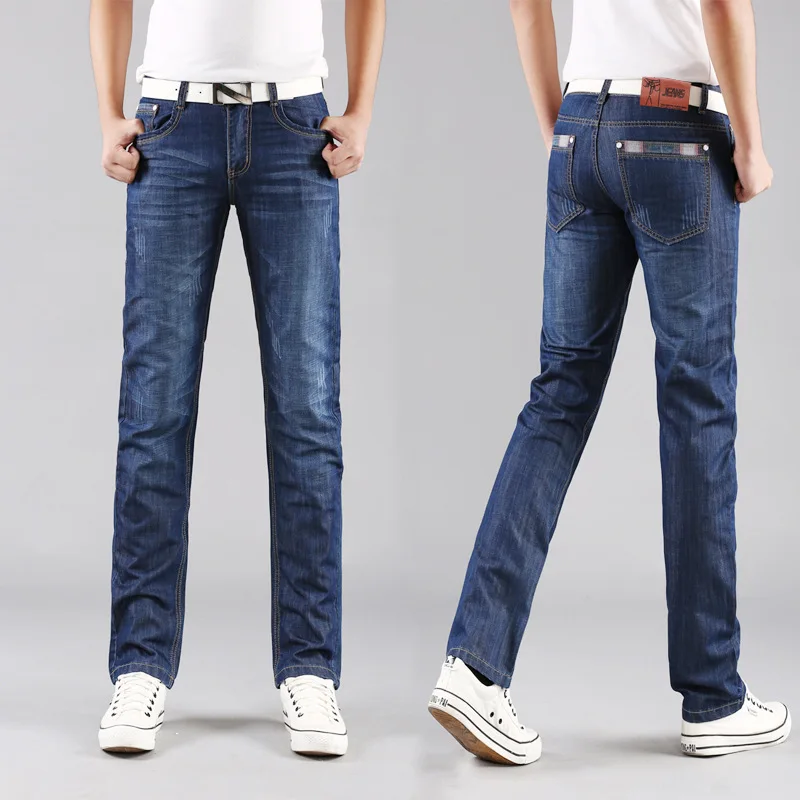 

Classic Men Casual Mid-Rise Straight Denim Jeans Long Pants Comfortable Trousers Loose Fit New Brand Menswear man's jeans