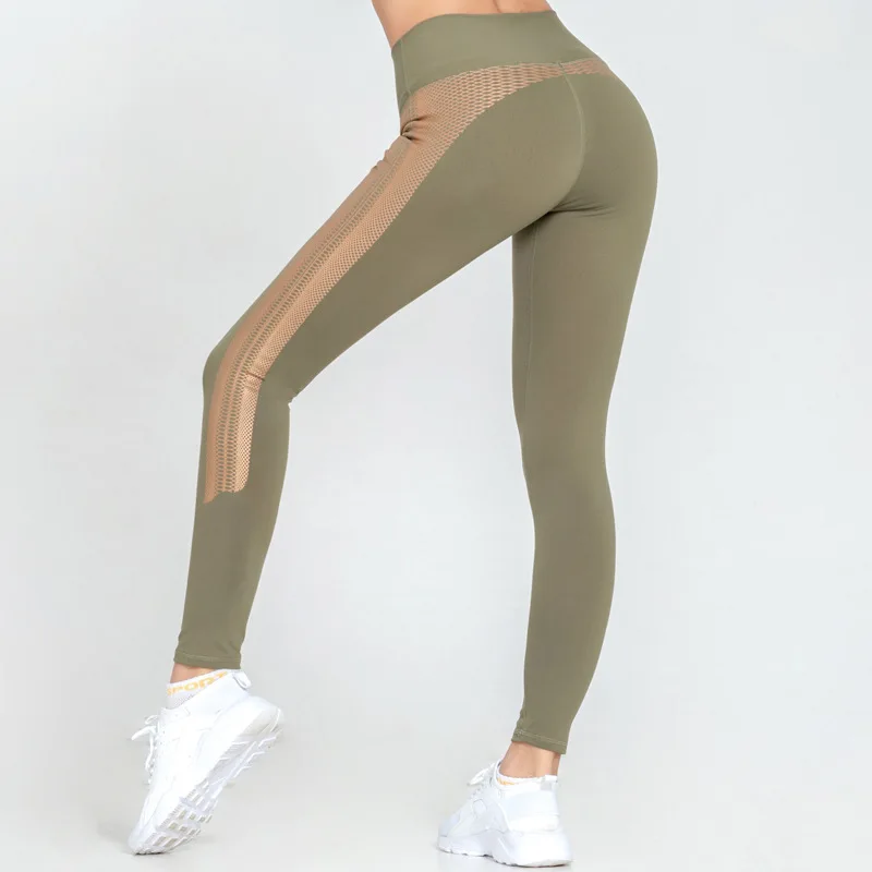 

Autumn And Winter Yoga Pants Bronzing Printing Nine-Point Leggings Women's High-Waist Stretch Running Quick-Drying Fitness Pants