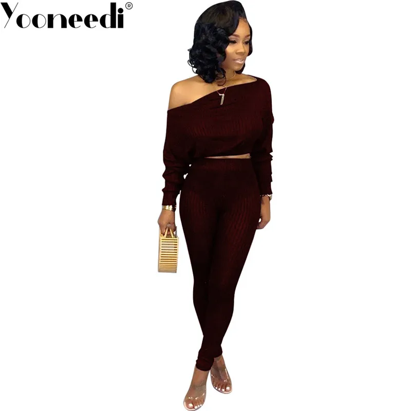 Yooneedi/2019 г. осенний дизайн повседневный комплект из 2 предметов для женщин 3 цвета